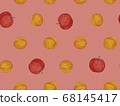 Seamless pattern with watercolor painted apricots 68145417