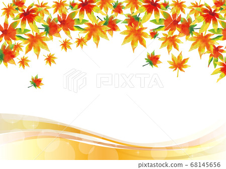 Autumn leaves watercolor background material Japanese pattern falling leaves Japanese style material Autumn leaves watercolor background material Japanese pattern falling leaves Japanese style material 68145656