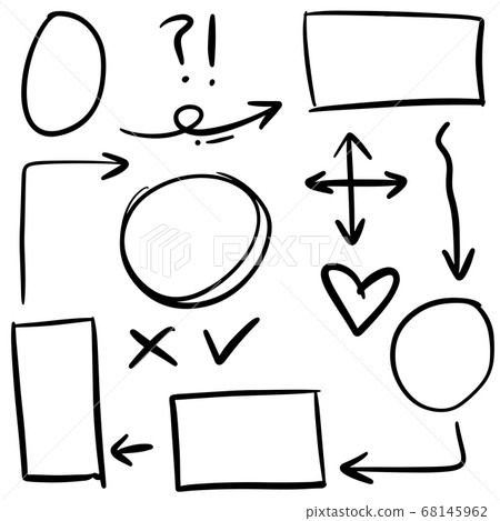 doodle design element. Doodle lines, Arrows, circles and curves vector. hand drawn design elements isolated on white background for infographic. doodle design element. Doodle lines, Arrows, circles and curves vector. hand drawn design elements isolated on white background for infographic. 68145962