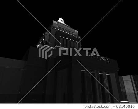 國會大廈3DCG圖的黑色圖像 68146016