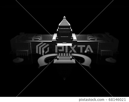 Black image of Parliament building 3DCG illustration 68146021