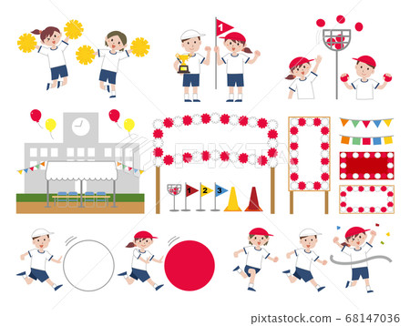 School athletic meet physical education festival set 68147036
