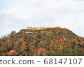 Kuroi castle ruins south side in autumn 68147107