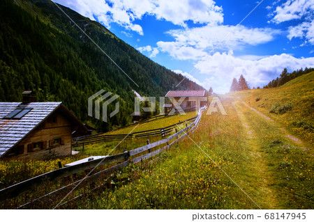Hiking in Austria with amazing view. Beautiful mountings. 68147945