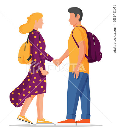 Man and woman isolated on white. 68148145