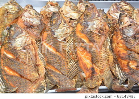 Group of fried fish Group of fried fish 68148485