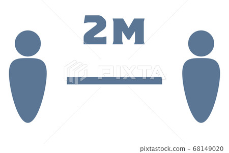 Simple icon illustration of social distance 68149020
