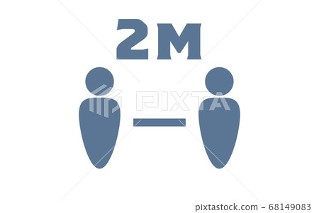 Simple icon illustration of social distance Simple icon illustration of social distance 68149083