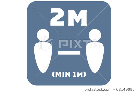 Simple icon illustration of social distance 68149093