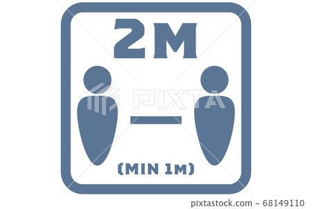 Simple icon illustration of social distance 68149110