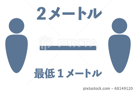 Simple icon illustration of social distance 68149120