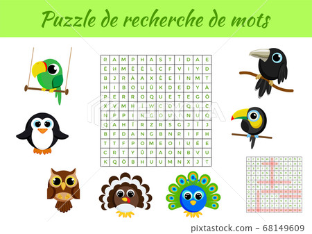 Word search puzzle. Clip cards 68149609