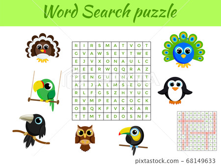 Word search puzzle. Clip cards 68149633