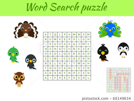 Word search puzzle. Clip cards 68149634