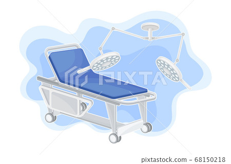 Surgical Table and Surgical Light or Operating Light as Medical Equipment Vector Composition Surgical Table and Surgical Light or Operating Light as Medical Equipment Vector Composition 68150218