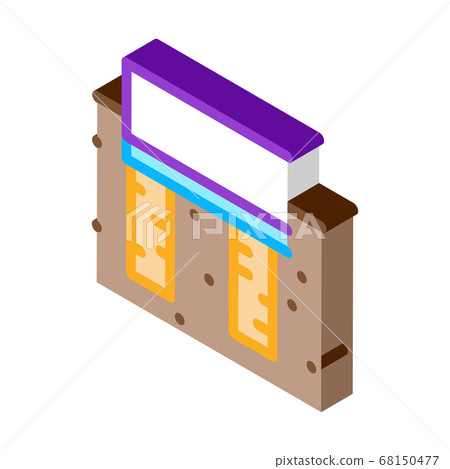 wooden foundation isometric icon vector... - Stock Illustration ...