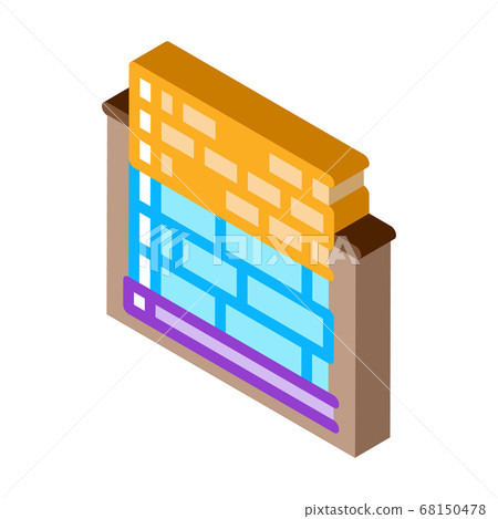 block foundation isometric icon vector... - Stock Illustration ...