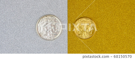 silver and golden american buffalo one ounce coins 68150570