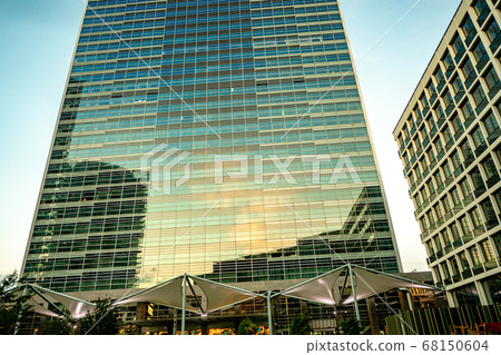 evening view of modern part of Slovakia capital Bratislava 68150604