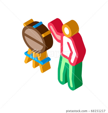 human cooking bbq isometric icon vector... - Stock Illustration ...