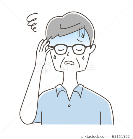 Senior man suffering from headache and dizziness Senior man suffering from headache and dizziness 68151502