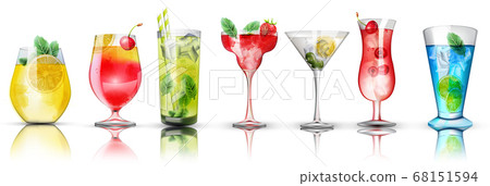 Set of colorful cocktails. Bright colors. Citrus 68151594