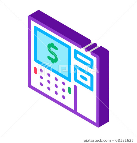 atm machine display isometric icon vector illustration 68151625