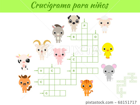 Crucigrama para niños - Crossword for kids. Crucigrama para niños - Crossword for kids. 68151717