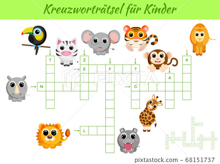 Kreuzworträtsel für Kinder - Crossword for kids. 68151737