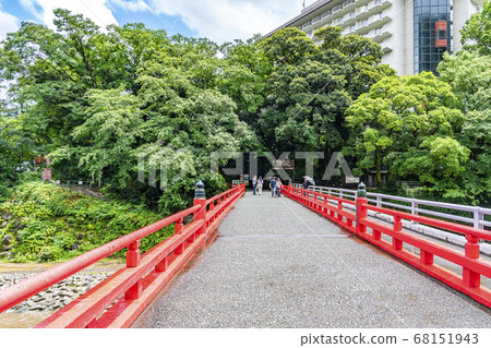 [Kanagawa Prefecture] Hakone Yumoto Hydrangea Bridge with bright red color 68151943