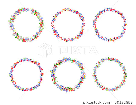 Floral Frame Collection. Set of vector flowers arranged un a shape of the wreath for invitations and cards Floral Frame Collection. Set of vector flowers arranged un a shape of the wreath for invitations and cards 68152892