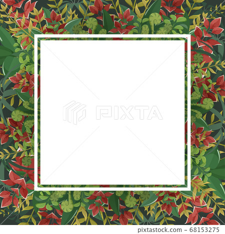 Fashionable frame illustration of prehistoric plants with dinosaurs Fashionable frame illustration of prehistoric plants with dinosaurs 68153275