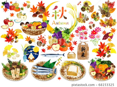 Watercolor style autumn cute illustration 1 Watercolor style autumn cute illustration 1 68153325