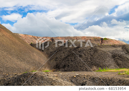 Industrial waste slag heaps in western Ukraine Industrial waste slag heaps in western Ukraine 68153954