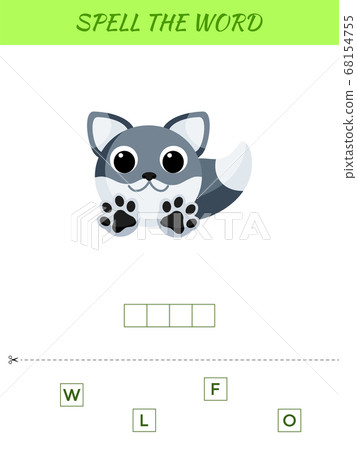 Spelling word scramble game template. Educational 68154755