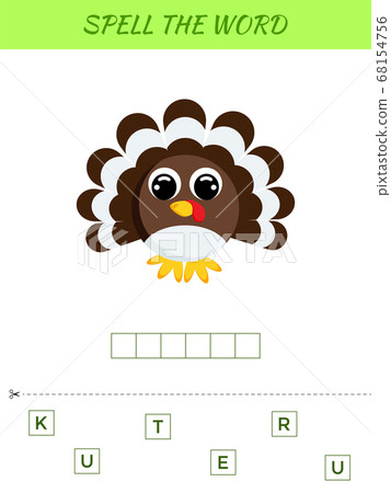 Spelling word scramble game template. Educational 68154756