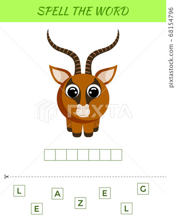 Spelling word scramble game template. Educational 68154796