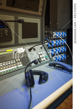 Headphone in Sound Engineer Mixing Control Room Headphone in Sound Engineer Mixing Control Room 68155050