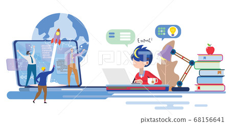 Modern flat design concept of Online Education for - Stock Illustration ...