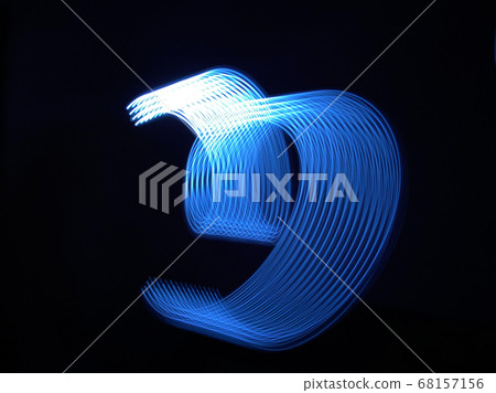 Beautiful graphic shapes made of light with a long 68157156