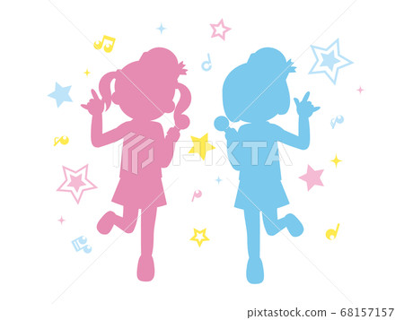 Idol girl silhouette illustration Idol girl silhouette illustration 68157157