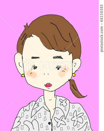 馬尾辮的可愛女孩 馬尾辮的可愛女孩 68158385