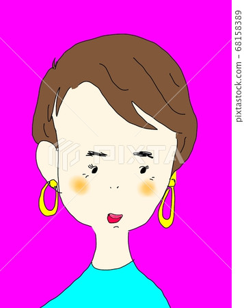 Girl with very short earrings Girl with very short earrings 68158389