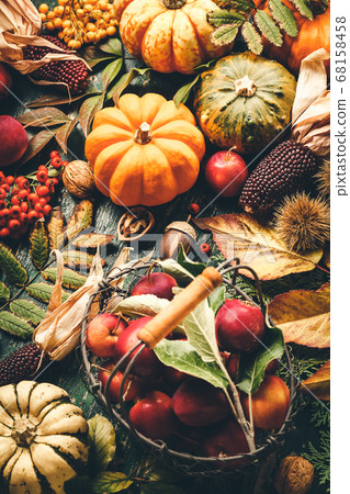 Autumn still life, autumn and halloween concept 68158458