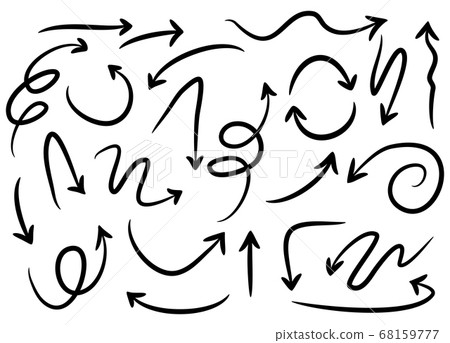 set of hand drawn arrows .Vector doodle design elements. Illustration on white background.for business infographic, banner, web and concept design. 68159777