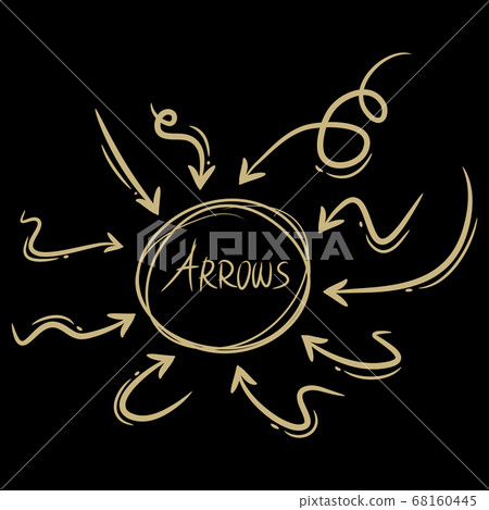 set of hand drawn arrows .Vector doodle design elements. Illustration on white background.for business infographic, banner, web and concept design. 68160445