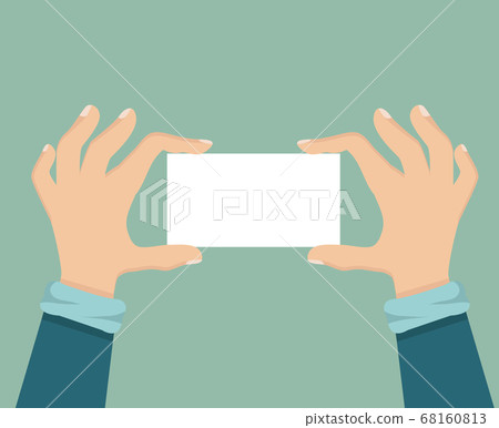 Human Hands Holding Card Sign Human Hands Holding Card Sign 68160813