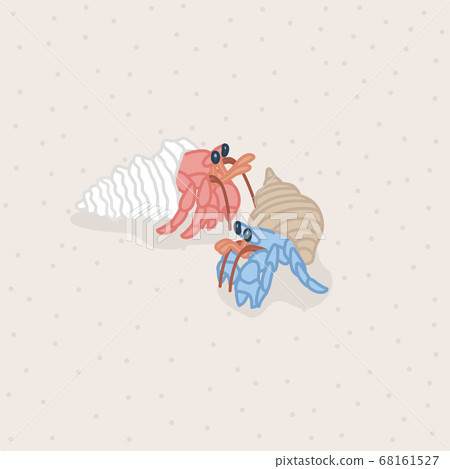 Hermit crab of sandy beach - Stock Illustration [68161527] - PIXTA