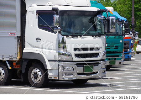 Image of logistics Trucks resting at parking 68161780
