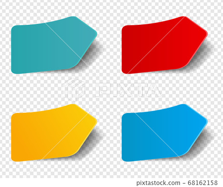 Colorful Stickers Set Isolated Transparent Background 68162158